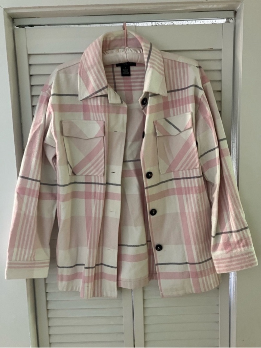 Anna Cai Pink Flannel Button Down Size Small